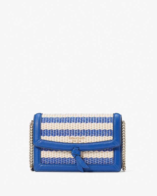 Blue Kate Spade Knott Striped Flap Women's Crossbody Bags | 94051-CJKD