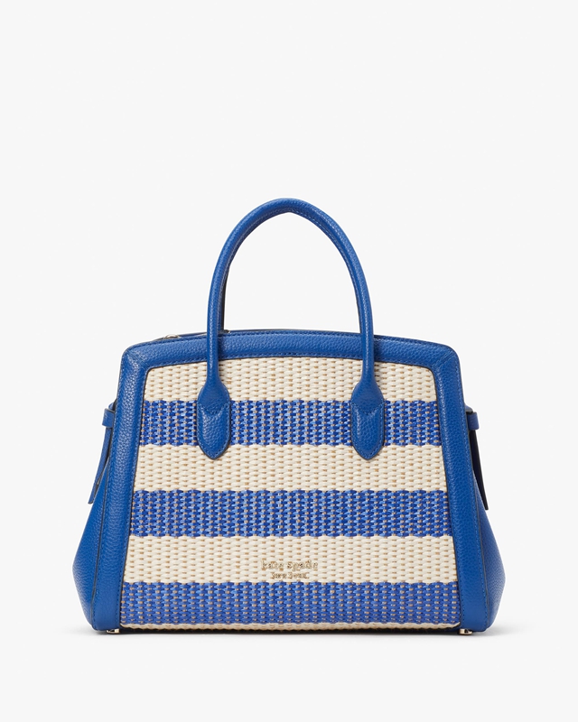 Blue Kate Spade Knott Striped Medium Women's Satchel Bags | 35461-MQFB