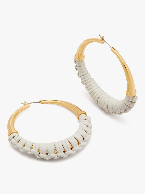 Cream Kate Spade Bohemia Hoops Women's EarRings | 01853-XJCG