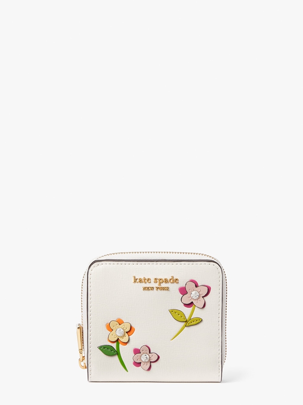 Cream Kate Spade In Bloom Flower Small Compact Women's Wallets | 50791-IYFV