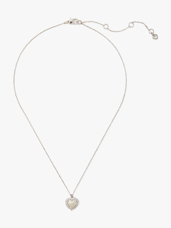 Cream / Silver Kate Spade My Love Mini Pendant Women's Necklace | 39127-PNGV