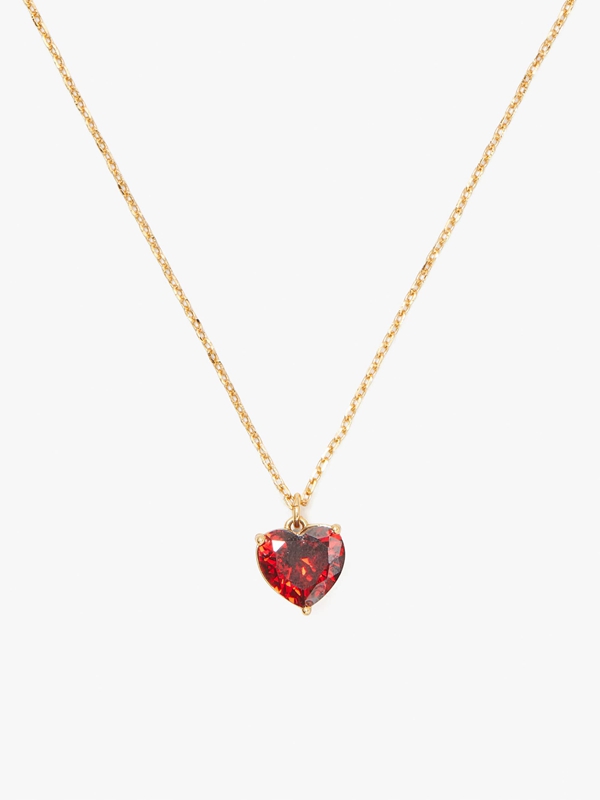 Dark Red / Gold Kate Spade My Love January Heart Pendant Women's Necklace | 08543-VOBM