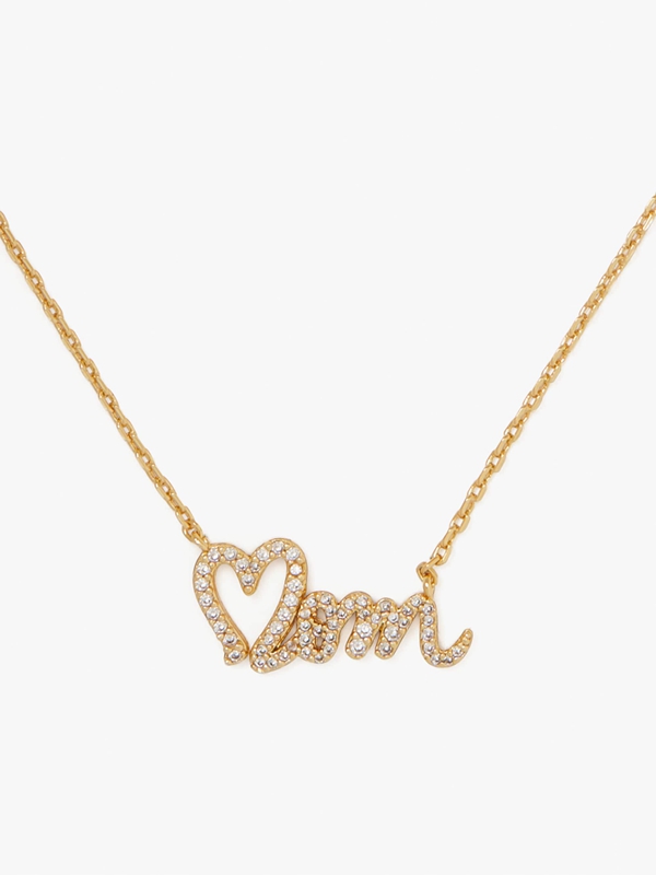 Gold Kate Spade Love You, Mom Pendant Women's Necklace | 23761-CIHN