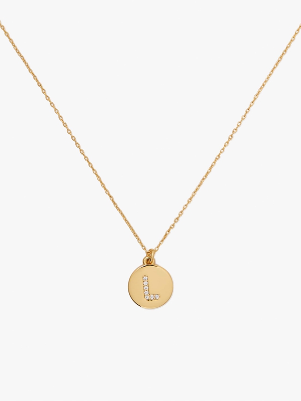 Gold Kate Spade Pavé Initial Mini Pendant Women's Necklace | 12904-NMIS