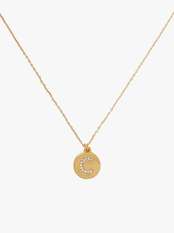 Gold Kate Spade Pavé Initial Mini Pendant Women's Necklace | 81257-ETIR