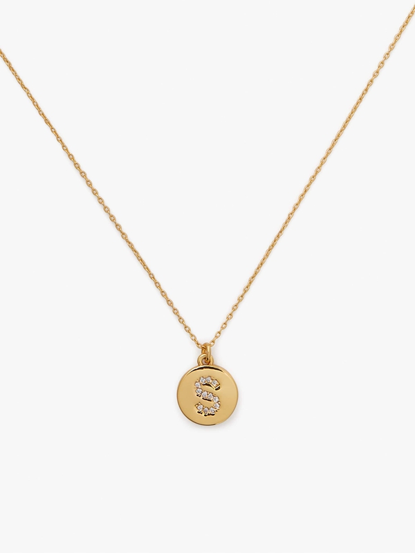 Gold Kate Spade Pavé Initial Mini Pendant Women's Necklace | 82546-VKOJ