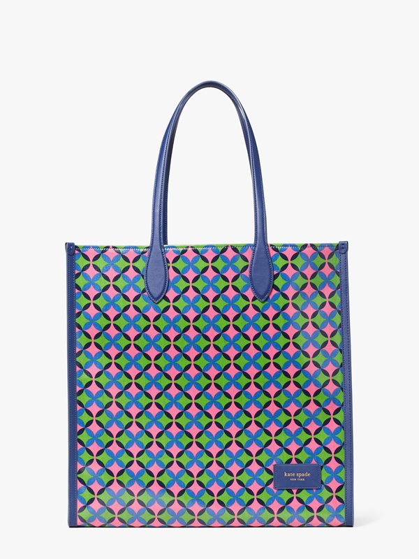 Multicolor Kate Spade Gotham Patio Tile Canvas Large Women's Tote Bags | 67021-ZUHB