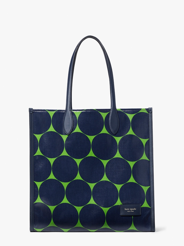 Navy Kate Spade Gotham Joy Dot Canvas Large Women's Tote Bags | 53689-JVGY