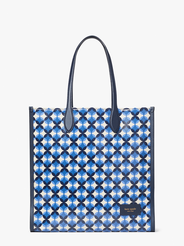 Navy Kate Spade Gotham Patio Tile Canvas Large Women's Tote Bags | 82105-VBKA