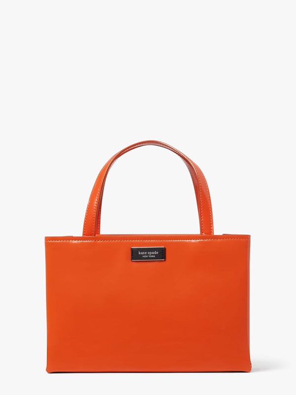 Orange Kate Spade Sam Icon Spazzolato Leather Small Women's Tote Bags | 89627-VRQG