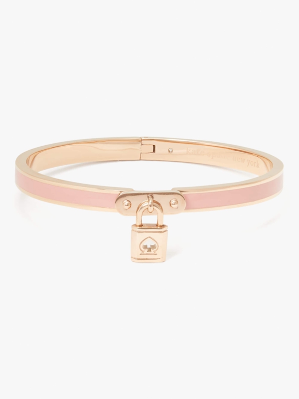 Pink Kate Spade Lock And Spade Charm Women's Bracelet | 20431-EZTM