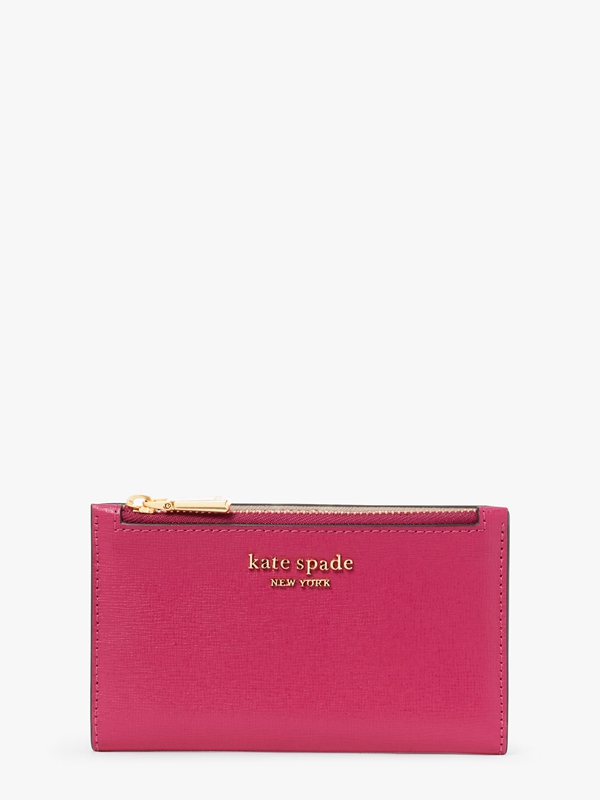 Purple Kate Spade Morgan Saffiano Leather Small Slim Bifold Women's Wallets | 26095-SIKR