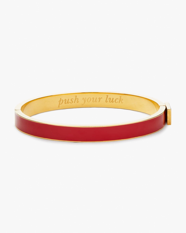 Red Kate Spade Push Your Luck Thin Idiom Women's Bracelet | 24096-HGSN