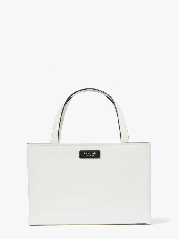 White Kate Spade Sam Icon Spazzolato Leather Small Women's Tote Bags | 42587-LMJI