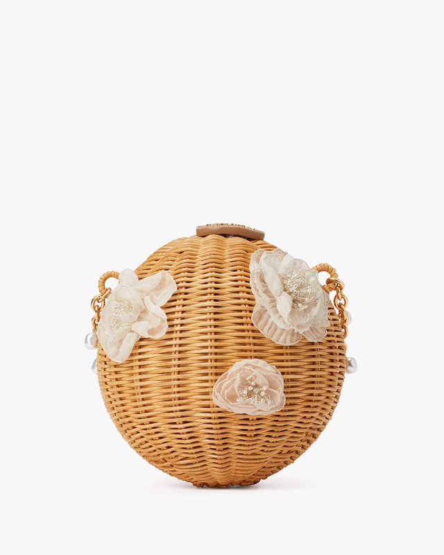 beige Kate Spade Bridal Wicker Bouquet Lantern Women's Crossbody Bags | 25068-JPGB