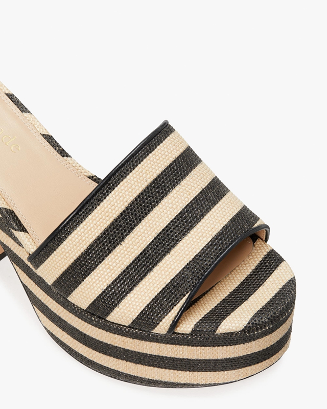 Black / Brown Kate Spade Ibiza Raffia Women's Sandals | 62185-IVKL