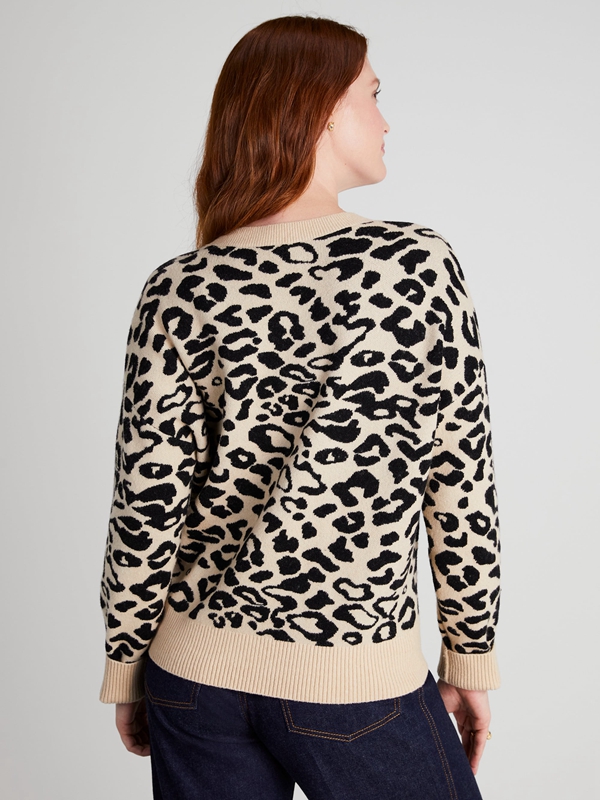 Black / Brown Kate Spade Leopard Bow Women's Sweaterss | 93245-OMWT