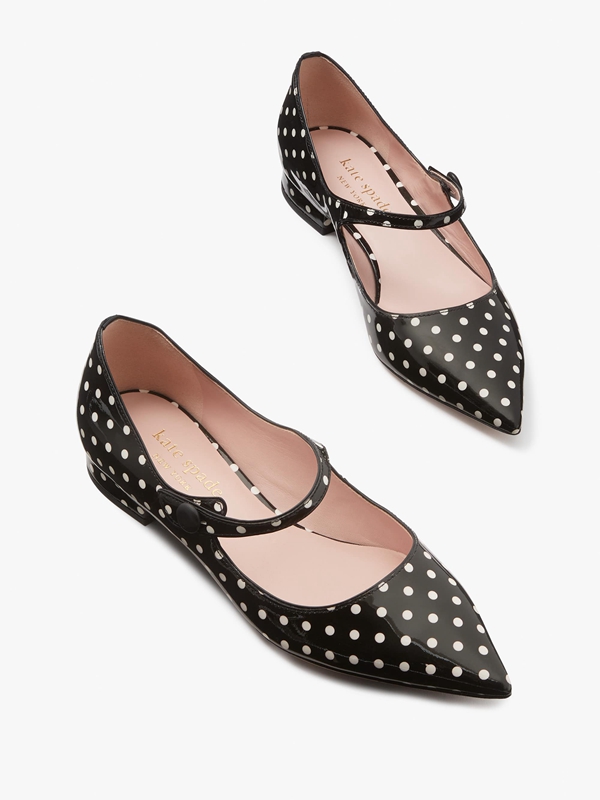 Black / Cream Kate Spade Maya Women's Flat Shoes | 76195-LBYM