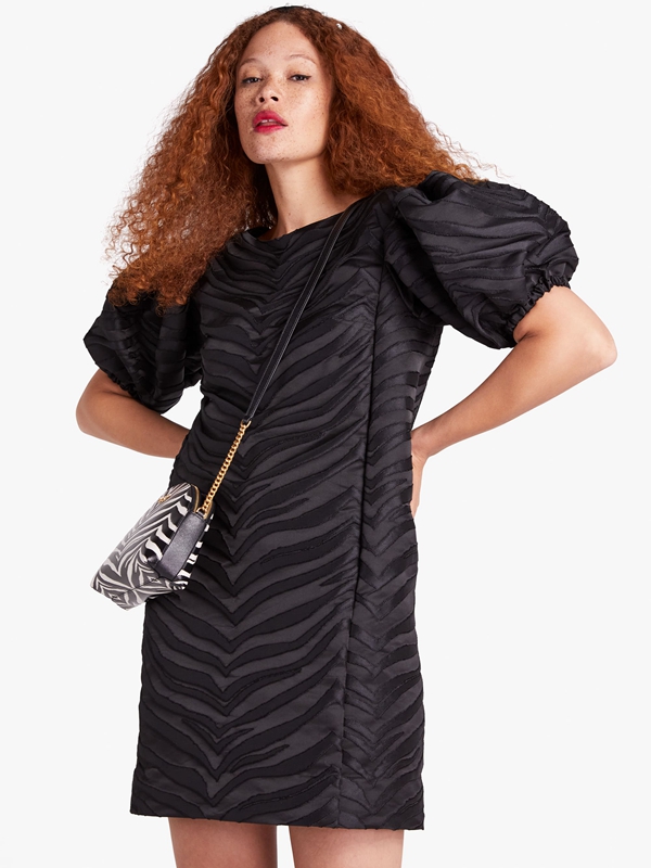 Black Kate Spade Bold Zebra Jacquard Women's Dress | 27853-DZON