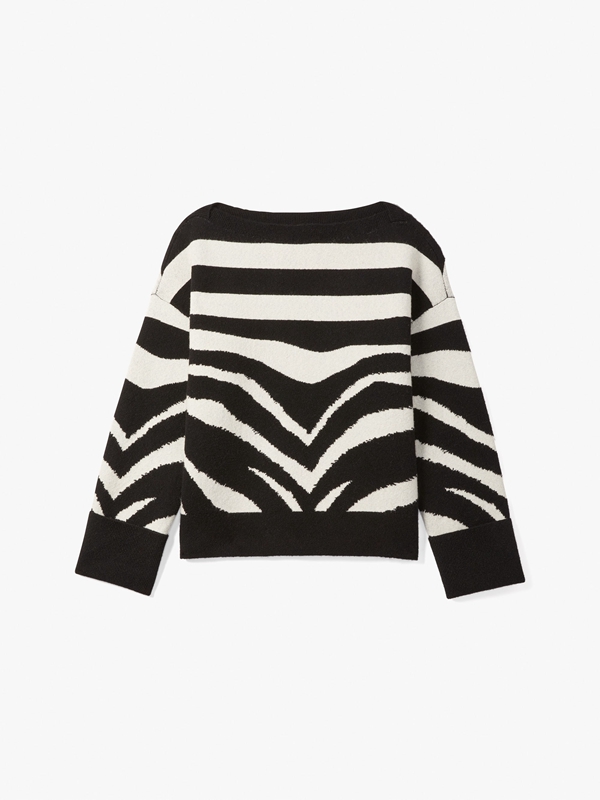 Black Kate Spade Bold Zebra Women's Sweaterss | 24187-PCXJ