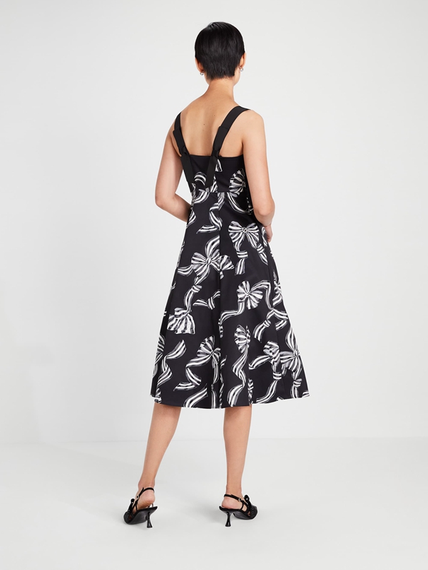 Black Kate Spade Bow-Tiful Bow Strap Women's Dress | 61794-FNLJ