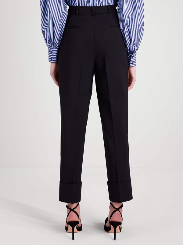 Black Kate Spade Cuffed Wool Women's Pants | 85062-RMBH