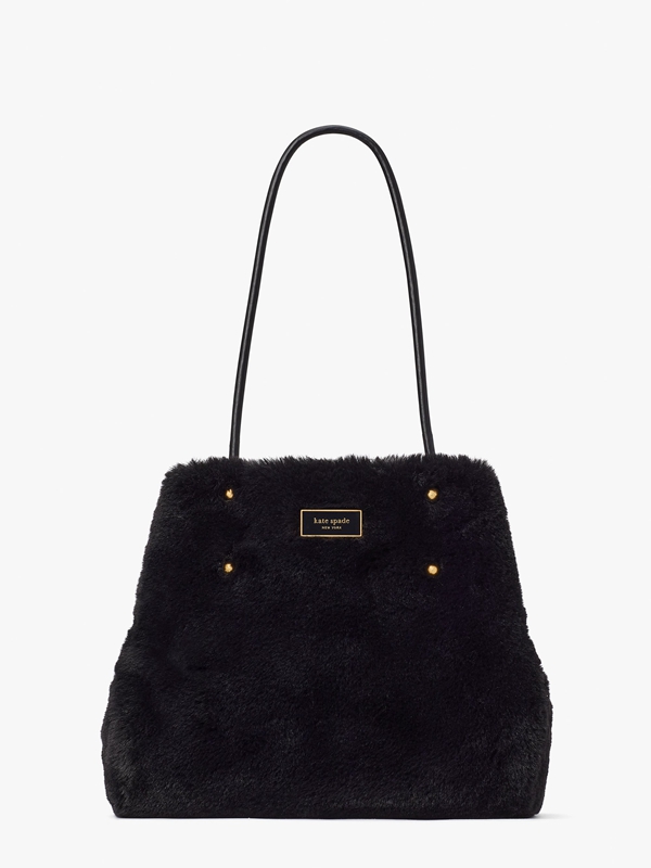 Black Kate Spade Everything Faux Fur Medium Long Handles Women\'s Tote Bags | 29705-YQHI