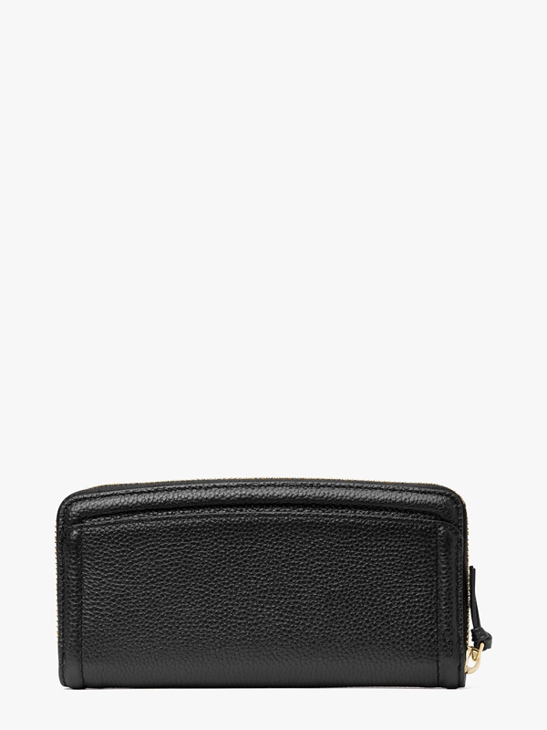 Black Kate Spade Knott Pebbled Leather Slim Continental Women's Wallets | 73968-CZQD