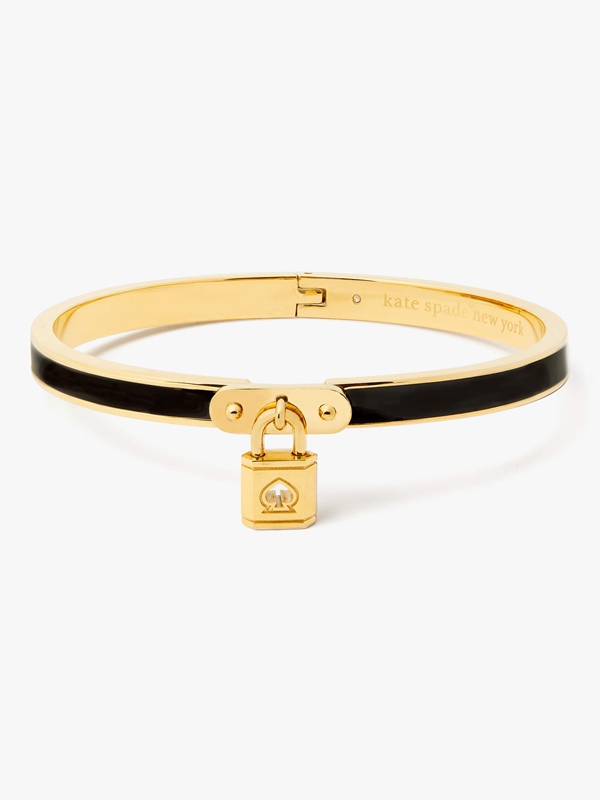 Black Kate Spade Lock And Spade Charm Women\'s Bracelet | 42087-KDFG