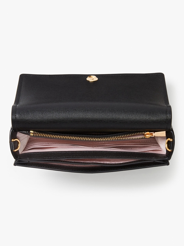 Black Kate Spade Morgan Flap Chain Women's Wallets | 71348-YUNZ