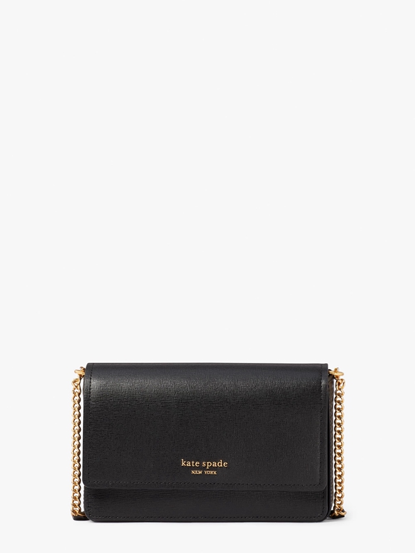 Black Kate Spade Morgan Flap Chain Women\'s Wallets | 71348-YUNZ