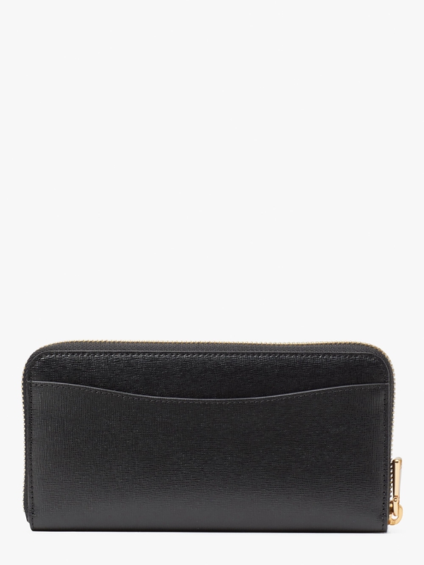 Black Kate Spade Morgan Saffiano Leather Zip Around Continental Women's Wallets | 06478-MZFH