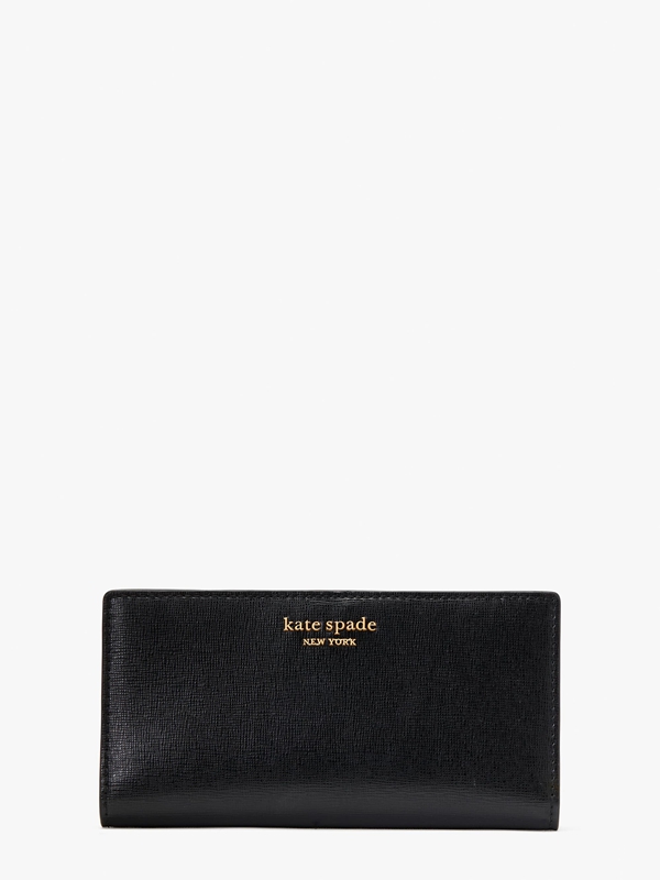 Black Kate Spade Morgan Slim Bifold Women\'s Wallets | 80426-YWFU