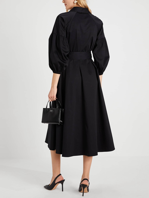 Black Kate Spade Poplin Dakota Women's Dress | 71638-AXRL