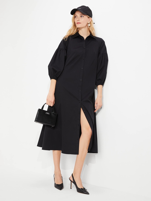 Black Kate Spade Poplin Dakota Women's Dress | 71638-AXRL