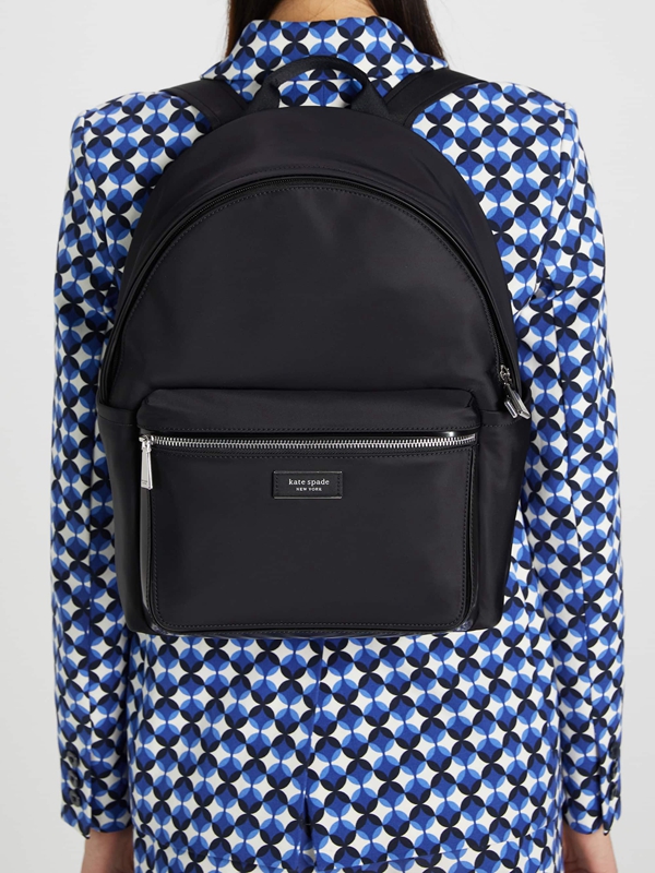 Black Kate Spade Sam Icon Nylon Medium Women's Backpacks | 07948-WJYS