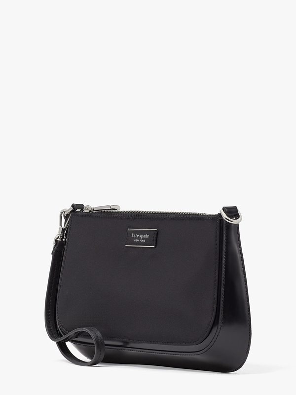 Black Kate Spade Sam Icon Nylon Mini Pochette Women's Crossbody Bags | 50738-OIHK