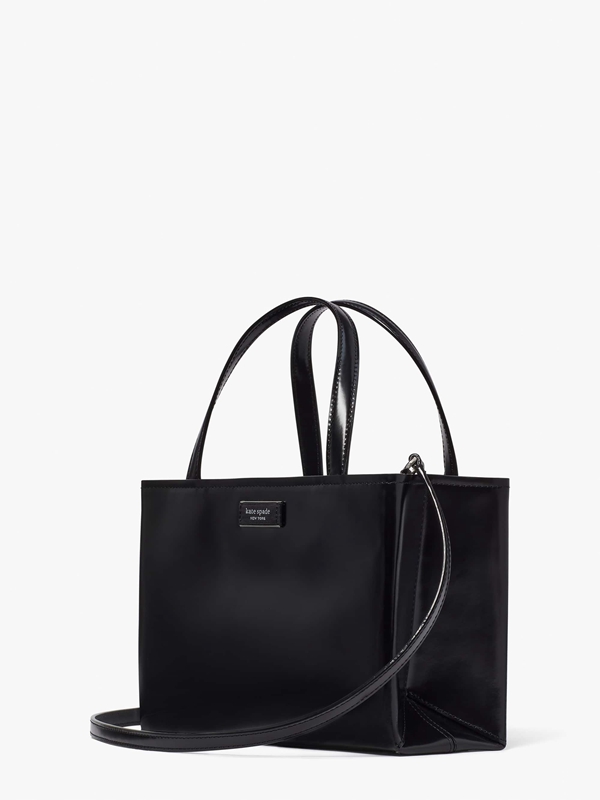 Black Kate Spade Sam Icon Spazzolato Leather Small Women's Tote Bags | 56809-ONKH