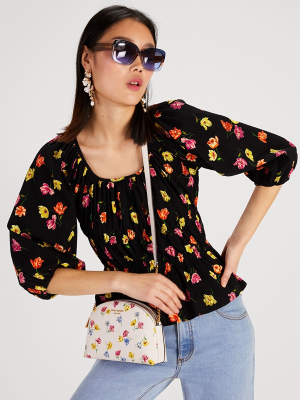 Black Kate Spade Tulip Toss Riviera Women's Tops | 86491-UPGD