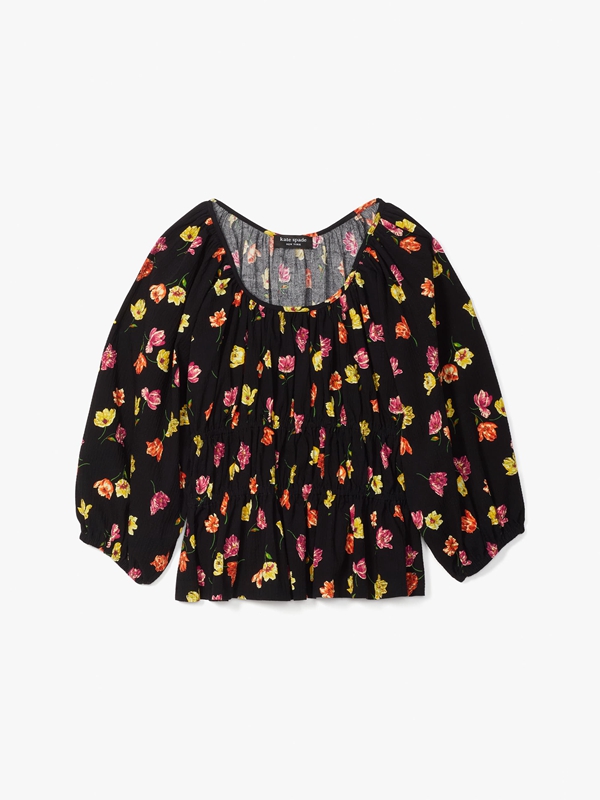 Black Kate Spade Tulip Toss Riviera Women's Tops | 86491-UPGD