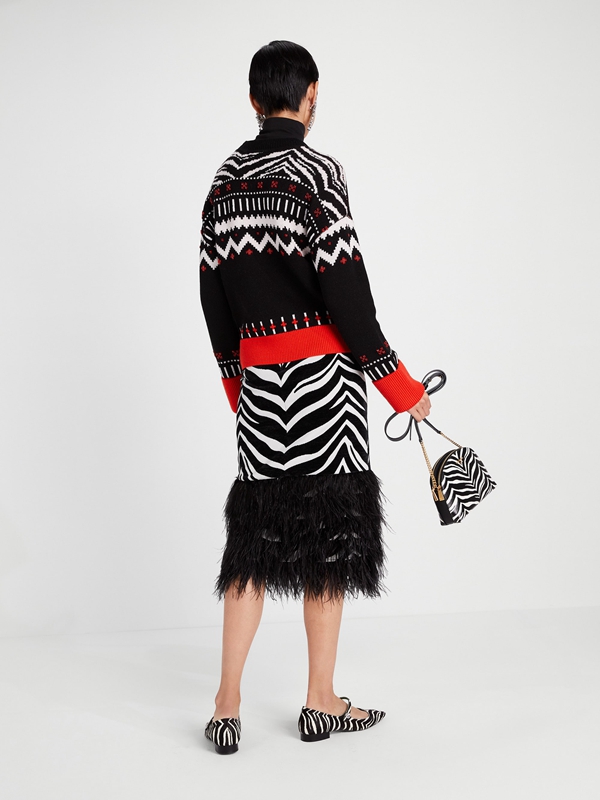 Black Kate Spade Zebra Fair Isle Women's Sweaterss | 71854-XZEM