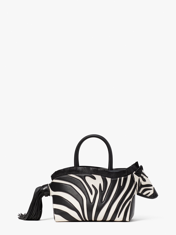 Black Kate Spade Ziggy Metallic 3d Zebra Women's Satchel Bags | 69235-KHMC