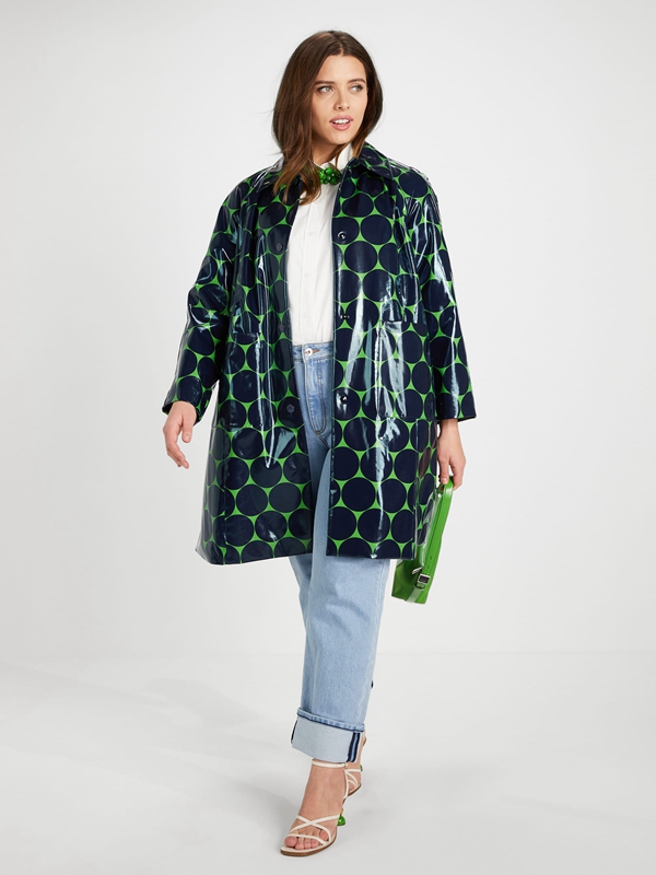 Blue / Green Kate Spade Joy Dot Women's Coats | 36742-YDRZ