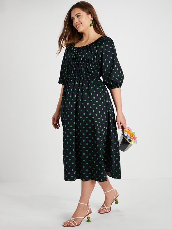 Blue / Green Kate Spade Picture Dot Riviera Women's Dress | 50836-BZMO