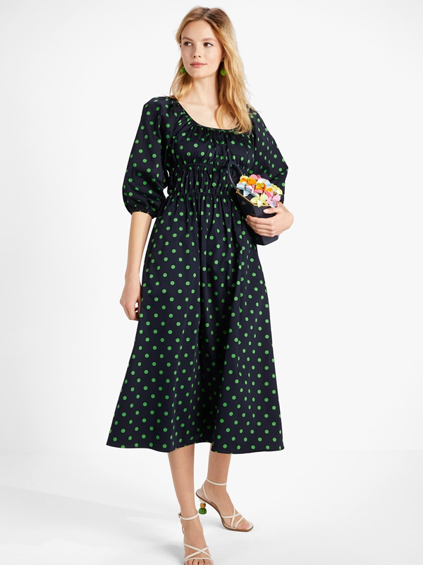 Blue / Green Kate Spade Picture Dot Riviera Women\'s Dress | 50836-BZMO