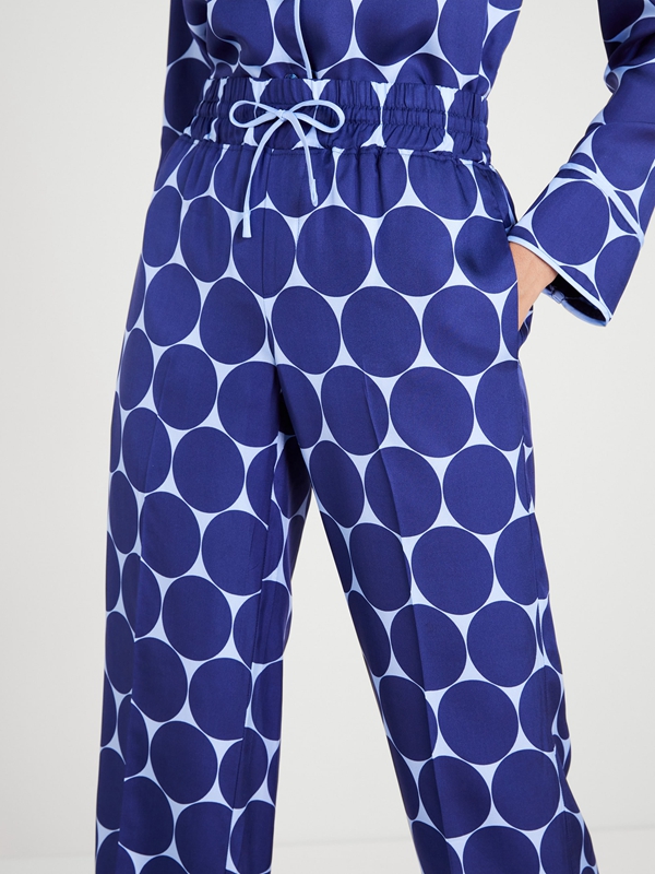 Blue Kate Spade Deborah Dot Silk Twill Women's Pants | 26518-DUWL