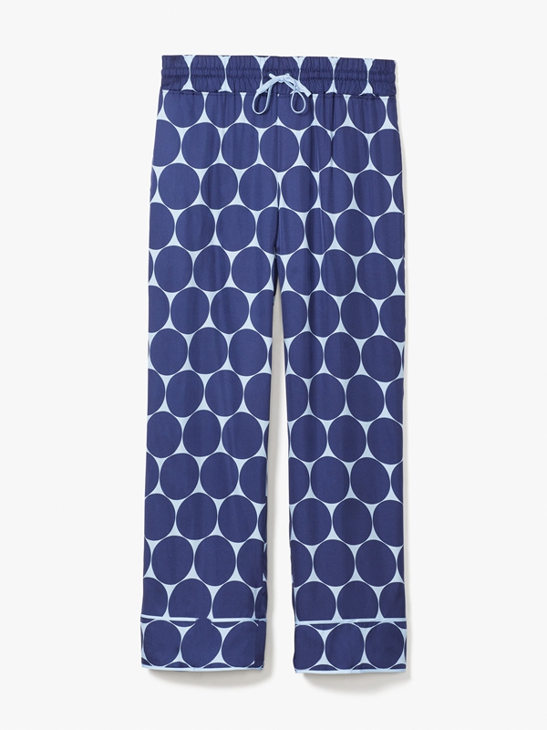 Blue Kate Spade Deborah Dot Silk Twill Women's Pants | 26518-DUWL