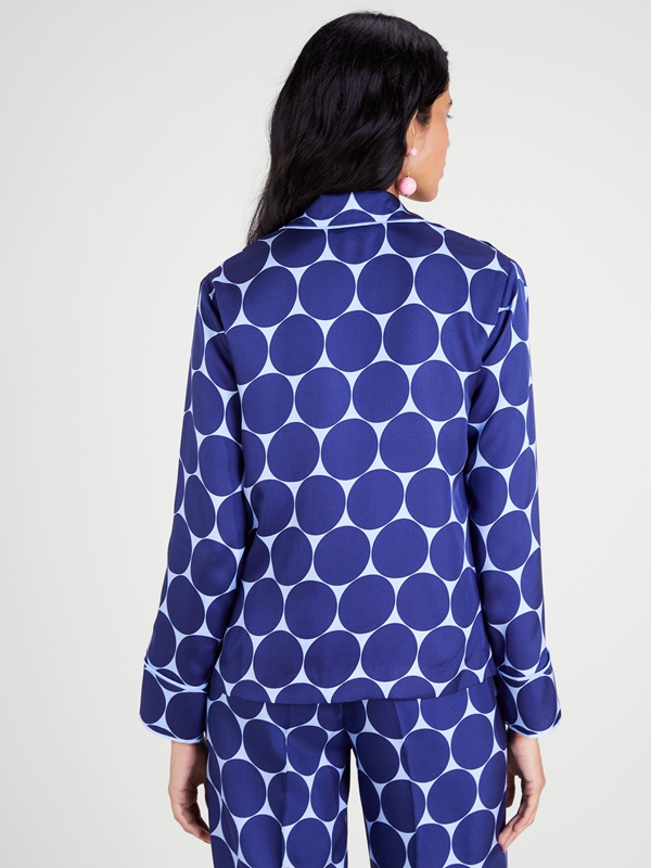 Blue Kate Spade Deborah Dot Silk Twill Women's Tops | 81495-HXKW