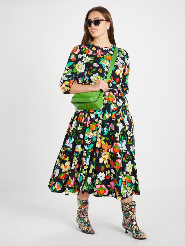 Blue Kate Spade Flower Bed Lawn Women's Dress | 75913-MAHY