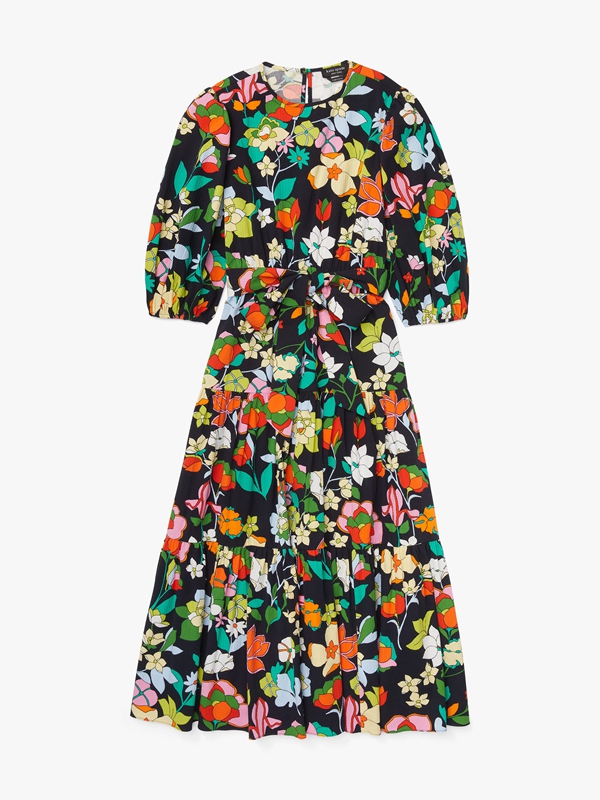 Blue Kate Spade Flower Bed Lawn Women's Dress | 75913-MAHY